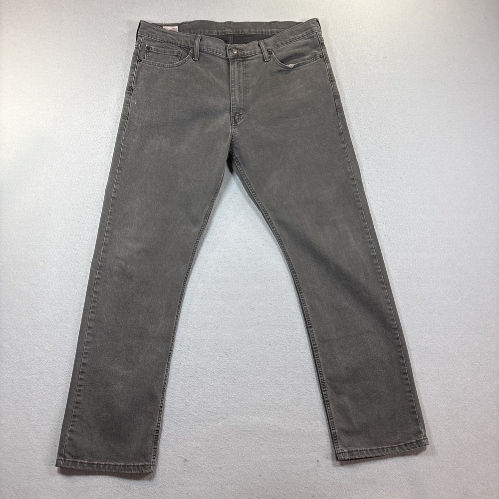 Levi's Jeans 38x32 Men Slim Straight Fit 513 Zip Fly Jean Charcoal Fade - Picture 2 of 11